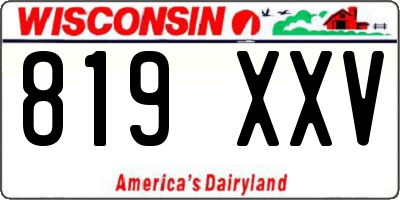 WI license plate 819XXV