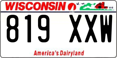WI license plate 819XXW