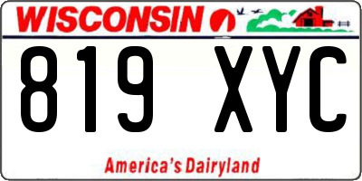 WI license plate 819XYC