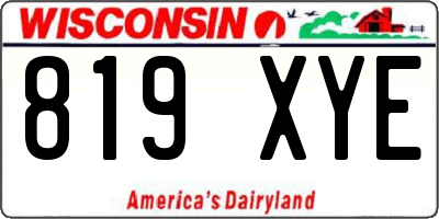 WI license plate 819XYE