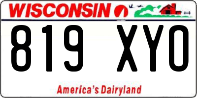 WI license plate 819XYO