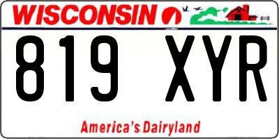 WI license plate 819XYR