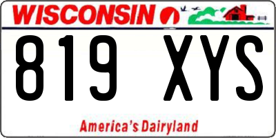 WI license plate 819XYS