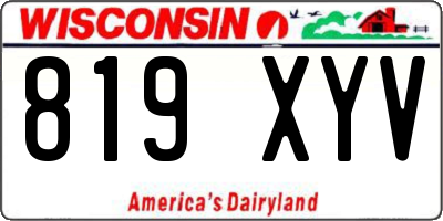WI license plate 819XYV