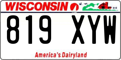 WI license plate 819XYW