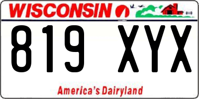 WI license plate 819XYX