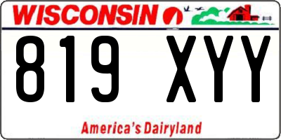 WI license plate 819XYY