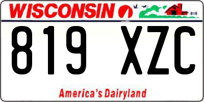 WI license plate 819XZC