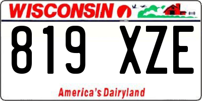 WI license plate 819XZE