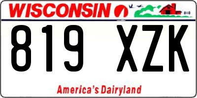 WI license plate 819XZK