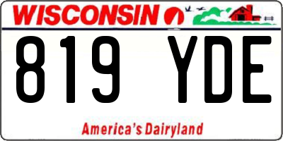 WI license plate 819YDE