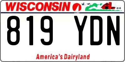 WI license plate 819YDN