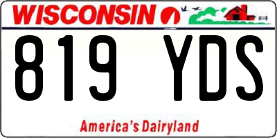 WI license plate 819YDS