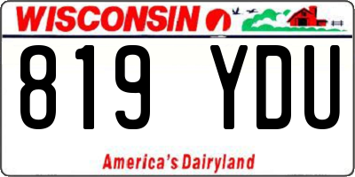 WI license plate 819YDU