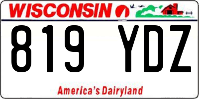 WI license plate 819YDZ