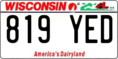 WI license plate 819YED