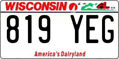 WI license plate 819YEG