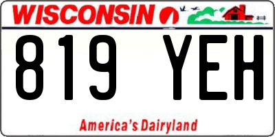 WI license plate 819YEH