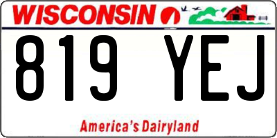 WI license plate 819YEJ