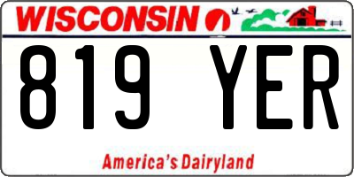 WI license plate 819YER