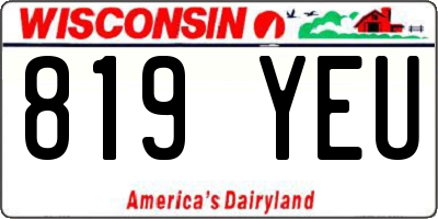 WI license plate 819YEU