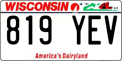 WI license plate 819YEV