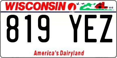 WI license plate 819YEZ