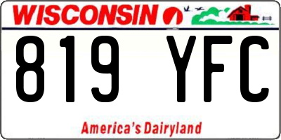 WI license plate 819YFC