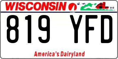 WI license plate 819YFD