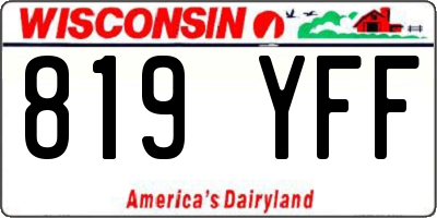 WI license plate 819YFF