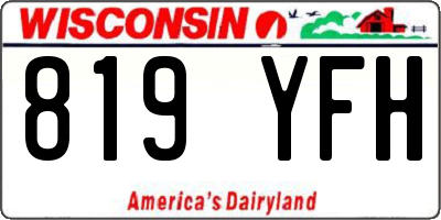 WI license plate 819YFH