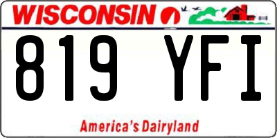WI license plate 819YFI