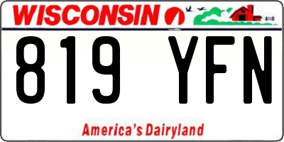 WI license plate 819YFN