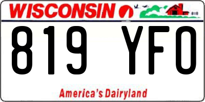 WI license plate 819YFO