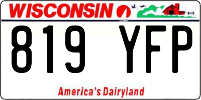 WI license plate 819YFP