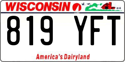 WI license plate 819YFT