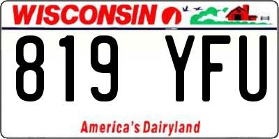 WI license plate 819YFU