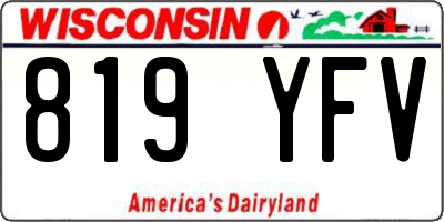 WI license plate 819YFV