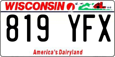 WI license plate 819YFX
