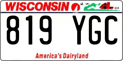 WI license plate 819YGC