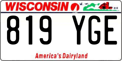 WI license plate 819YGE