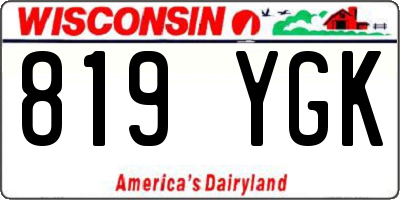 WI license plate 819YGK