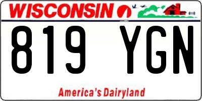 WI license plate 819YGN