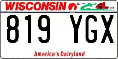 WI license plate 819YGX