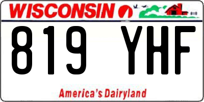 WI license plate 819YHF