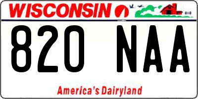 WI license plate 820NAA