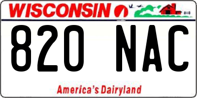 WI license plate 820NAC