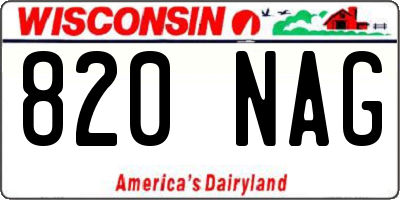 WI license plate 820NAG