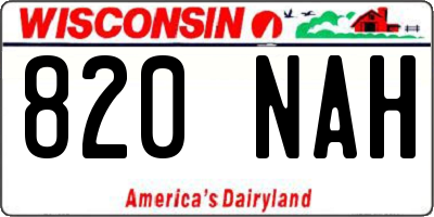 WI license plate 820NAH