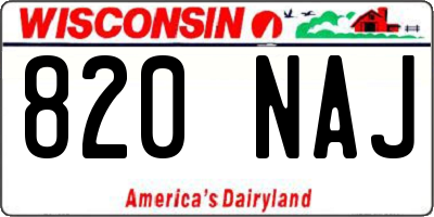 WI license plate 820NAJ